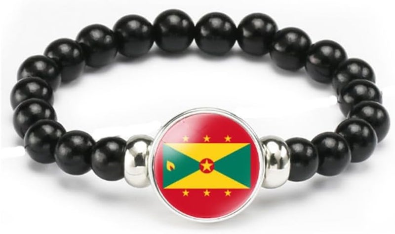 vmcoatdu National Flag Bracelet Elastic Rope Beaded Bracelet Support Your Country Travel Souvenir Gifts for Men Women - Image 1